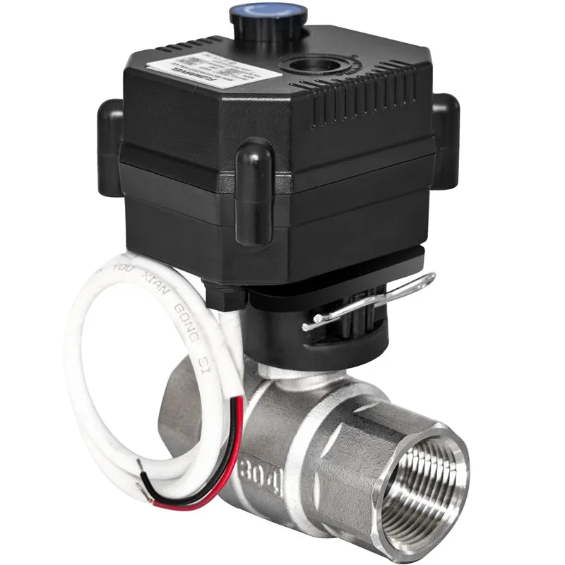 Factory OP04F 5 Wire Auto Return with Position Feedback 12V 24V  3/4 1 Inch Electric Motorized Ball Valve