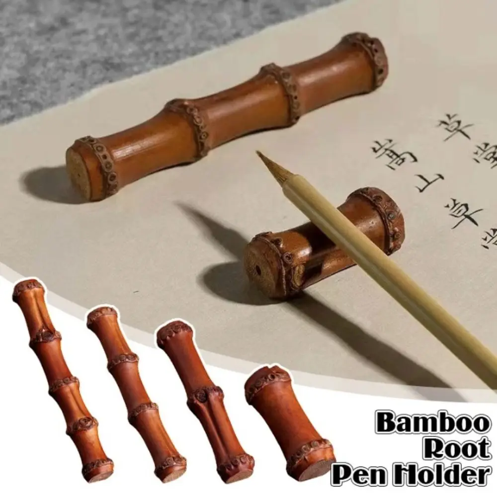 

Natural Bamboo Root Brush Pen Holder Chinese Brush Pen Rest Stand Painting Calligraphy Pens Holder School Stationery Supplies