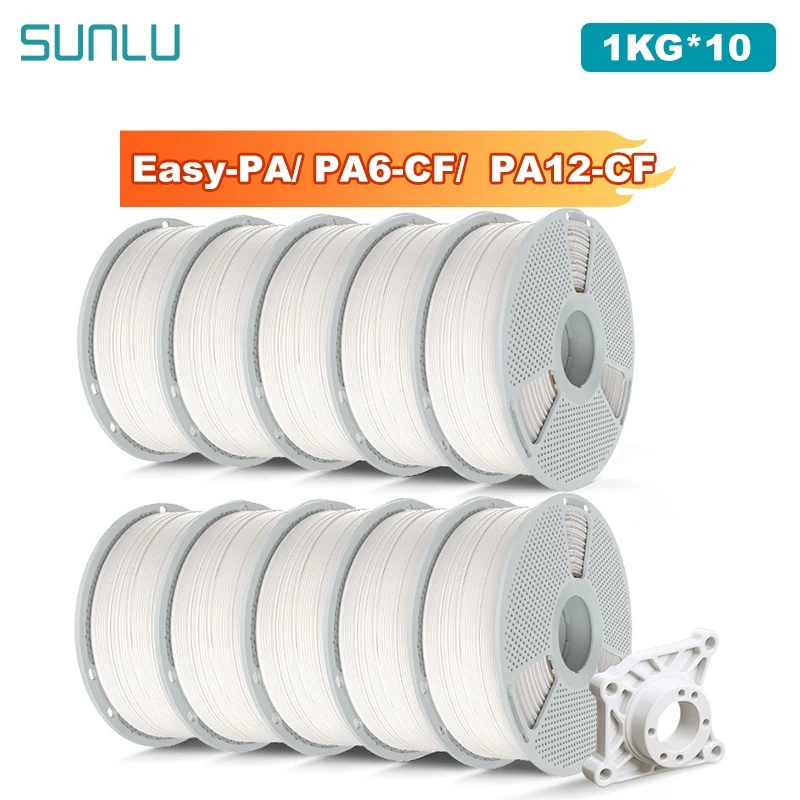 

SUNLU 10KG Easy-PA/PA6-CF/ PA12-CF Filament 1.75mm 1KG Carbon Fiber-Textured Nylon Filament for Industrial Parts&3D Printer