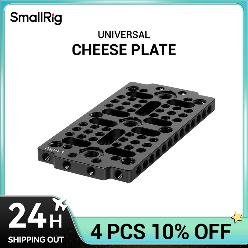 SmallRig Alumínio Liga Multi-Purpose Camera Cheese Plate, 1/4 e 3/8 Thread Holes, Atualização 1681, 1PC