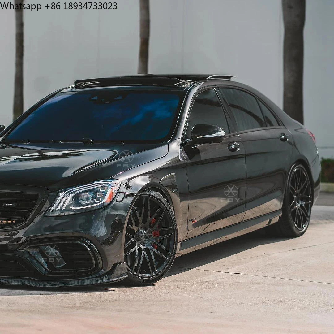 Carbon Fiber BS Style Body Kits for Mercedes Benz S Class W222 S63 LC| 2017-2020 Front Lip Diffuser Spoiler Fogcover Fender Trim