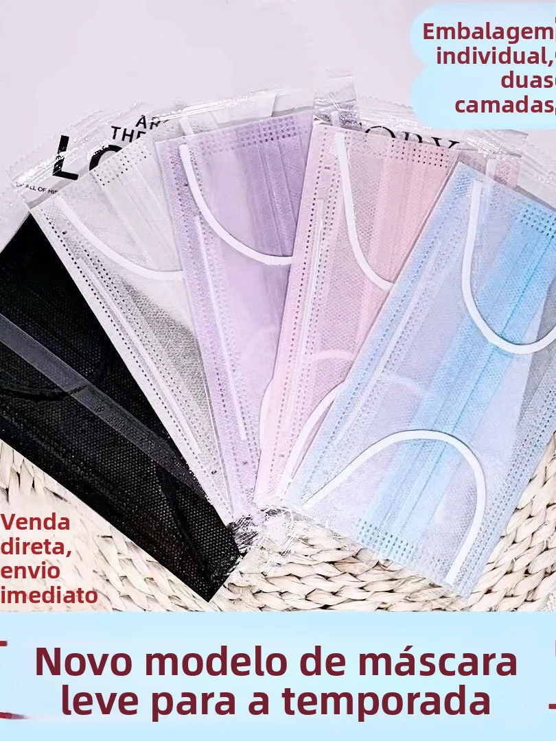 Máscara Facial Descartável Respirável de Duas Camadas à Prova de Poeira com Embalagem Independente para Uso Doméstico Proteto...
