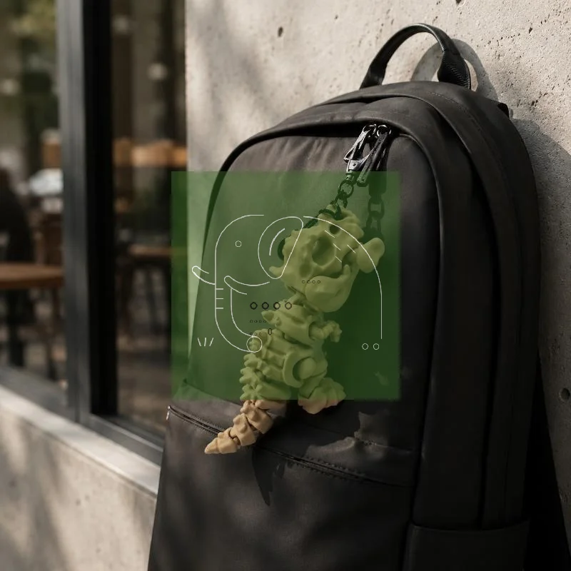 3D Printed Rotatable Joints Dinosaur Skeleton Action Model Decor & Fidget Toy Dinosaur Keychain Gift For Kids' Birthday