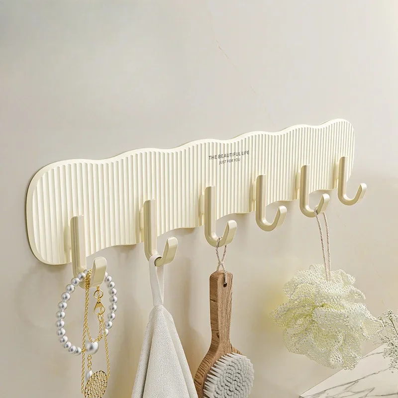 Multifunctional Hooks Bathroom Kitchen Wardrobe Door Hooks No Punching Required Household Wall Mount Multi-Purpose Hooks