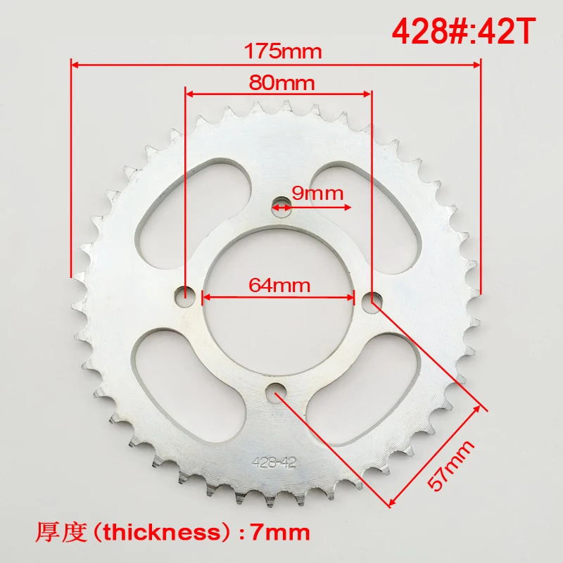 Free shipping DIY Electric Manpower Tricycle Chainring 428# 28T 32T 34T 38T With No-tooth Freewheel fit ATV Bike Buggy Kart