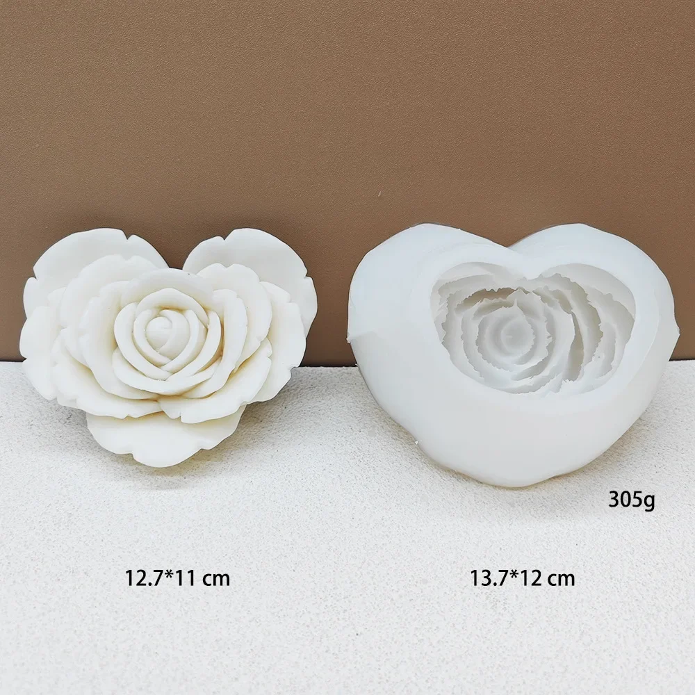 Rose Aroma Candle Silicone Mold Love Rose Resin Diffuser Stone Home Decoration Art Decoration Moulds