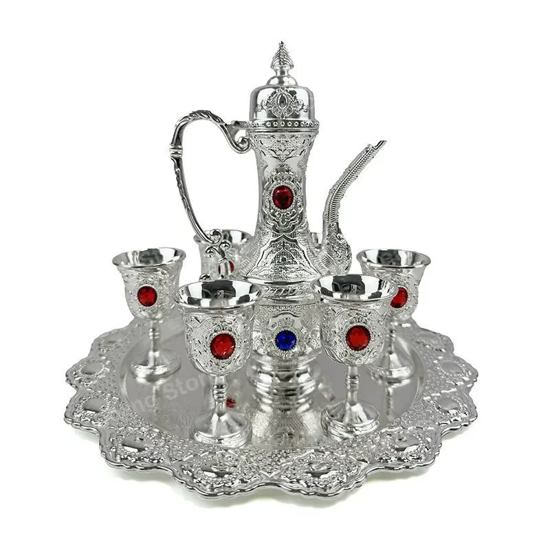 Sterling silver wine pot set wine glass home liquor high-grade Chinese  set wine decoration gifts