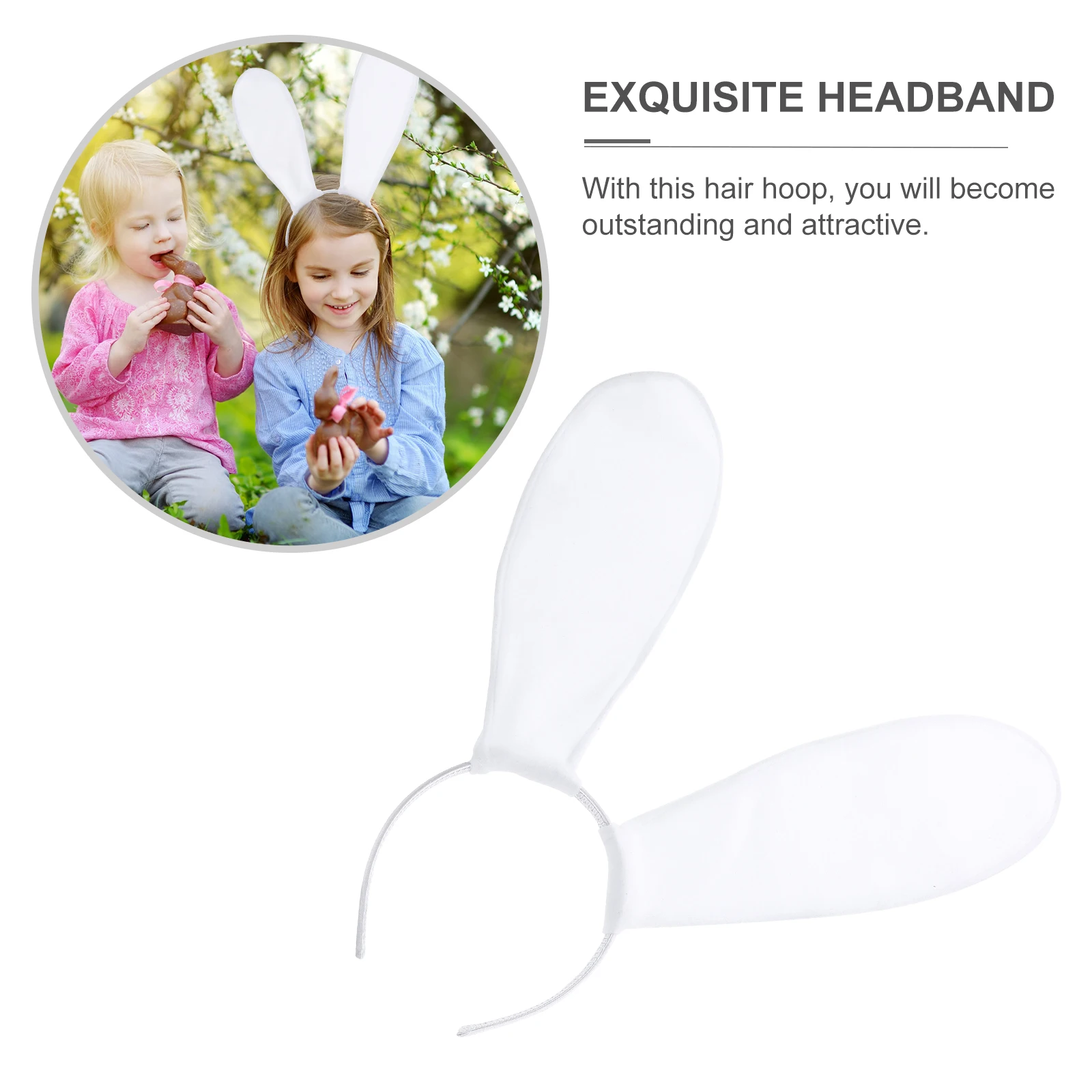 

Lovely Bunny Ears Headband for Girls Lightweight Cloth Ear Hoop Comfortable Party Cosplay Costume Accessory Easter Birthday Gift