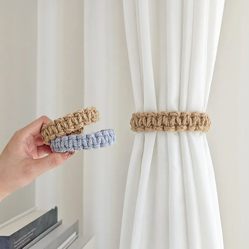 Simple Braided Window Curtain Holdback Rope Tiebacks Drapes Buckles Woven Hanging Storage Bracket Home Bathroom Accessory