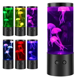 LED Jellyfish Lamp 7 Colors Changing USB Battery Operated Jellyfish Night Light Fantasy Aquarium Lamps Bedroom Home Decoration