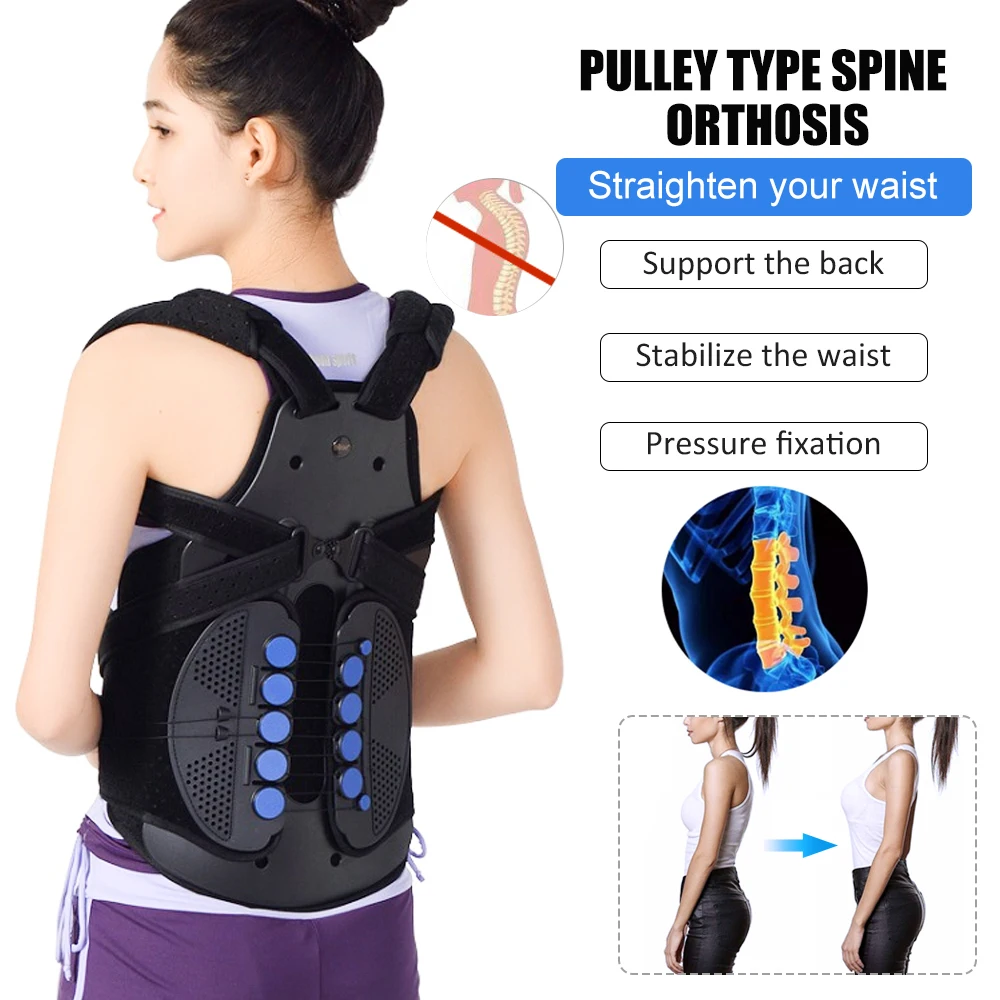 1Pcs Pulley Back Brace Posture Corrector Adjustable Support Brace - Improves Posture and Provides Lumbar Support - For Back Pain