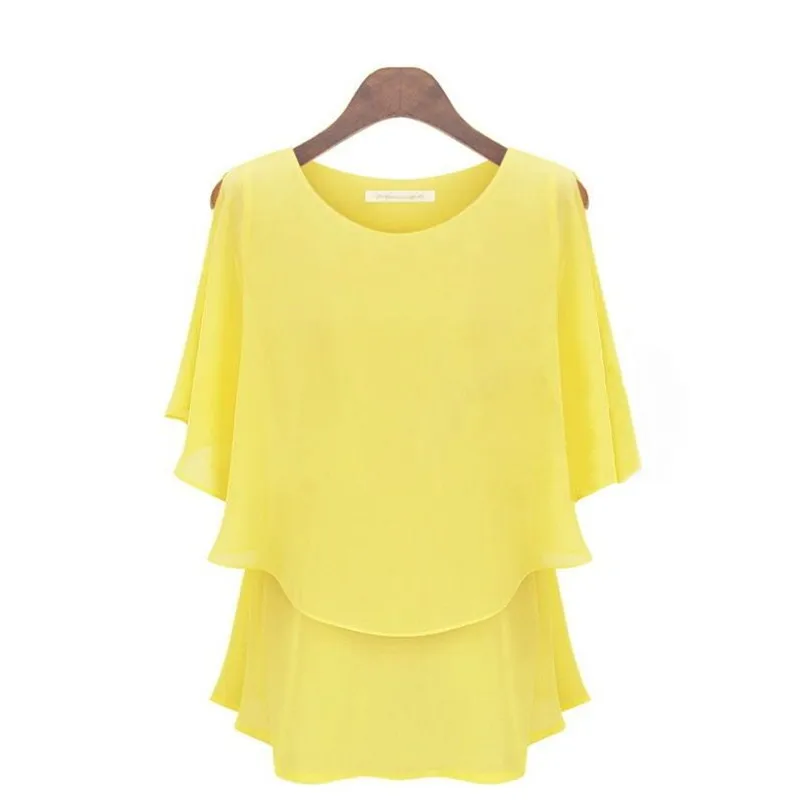 Fashion women Summer batwing sleeve chiffon shirts tops,black blue red green hollow out chiffon blouse blusas y camisas