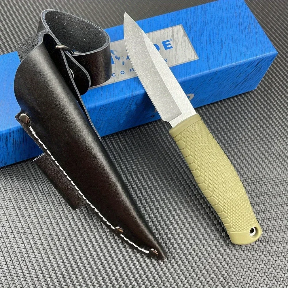 

Портативный уличный нож BM 200 Puukko с фиксированным лезвием D2, резиновая и пластиковая ручка с кожаным чехлом, противоскользящие инструменты для кемпинга, EDC
