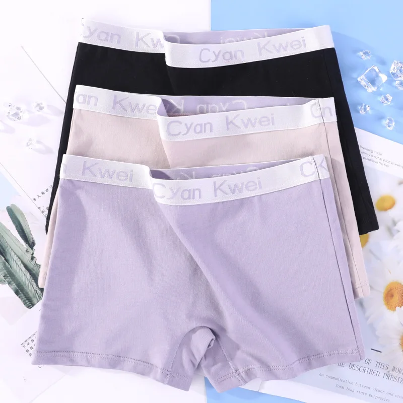 3 partes/set boxer mulheres algodão boyshort tamanho grande feminino underwear sob saia senhoras segurança calças curtas