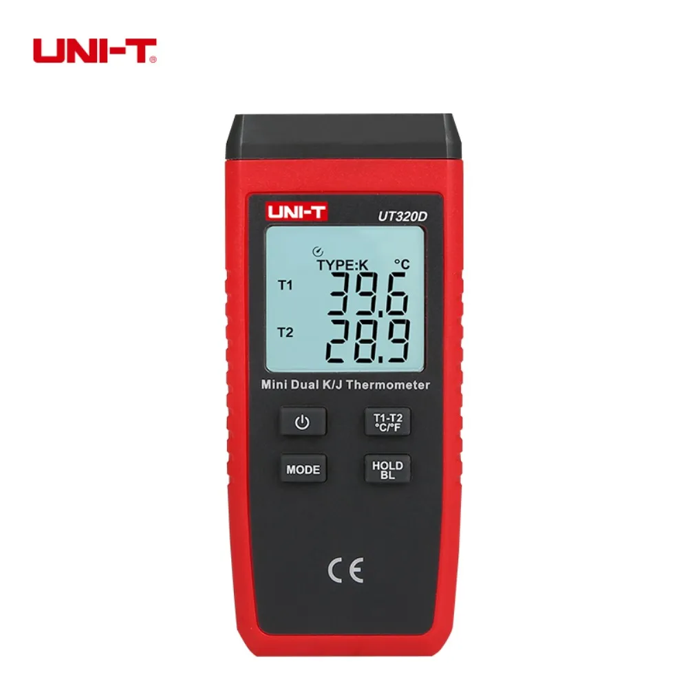 UNI-T UT320A UT320D Digital Thermometer Mini Dual K/J Type Thermocouple Thermometer -50℃ to 1300℃ High Temperature Tester Meter