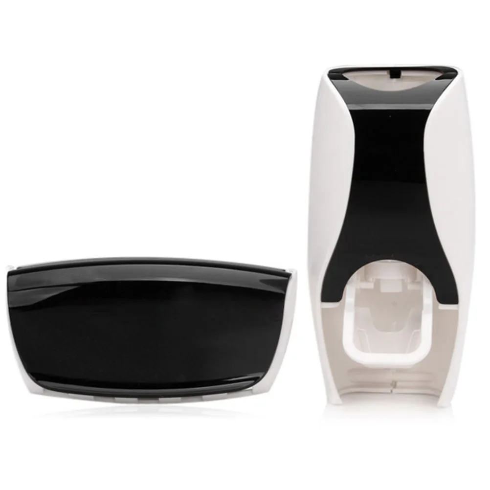 

Toothpaste Dispenser Black Automatic Squeezer For 5 Toothbrushes Plastic Brush Holder Organizer Toothpaste Squeezer With