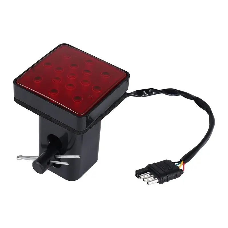 

Red 15 LED 2 Inch Trailer Truck Hitch Tow Haul Receiver Cover Brake Light With Pin 12V