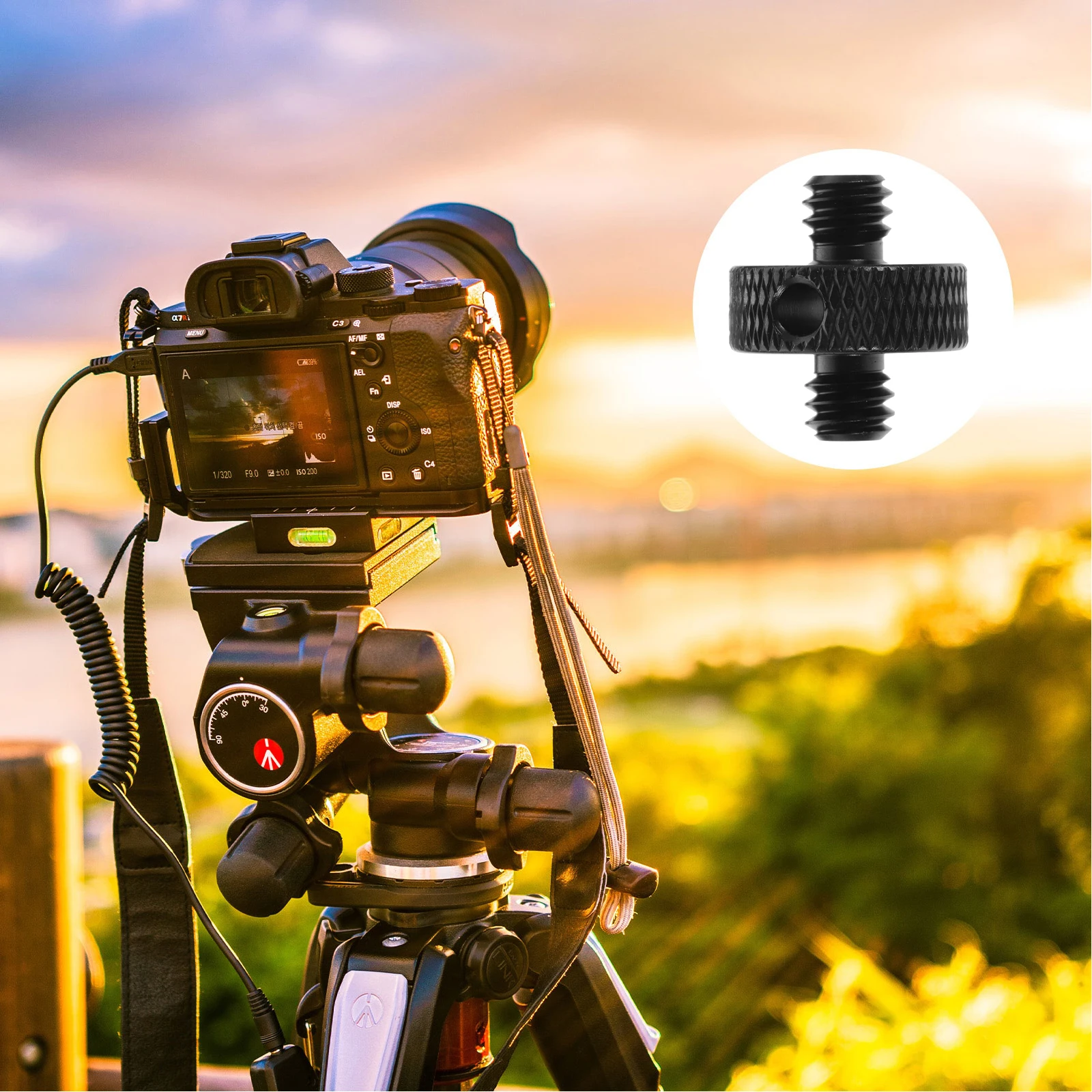 6pcs 1/4 Inch Camera Screw Tripod Mount Replacement Double Head Camera Tripod Mounting Screws Stabilizing Alloy Plate