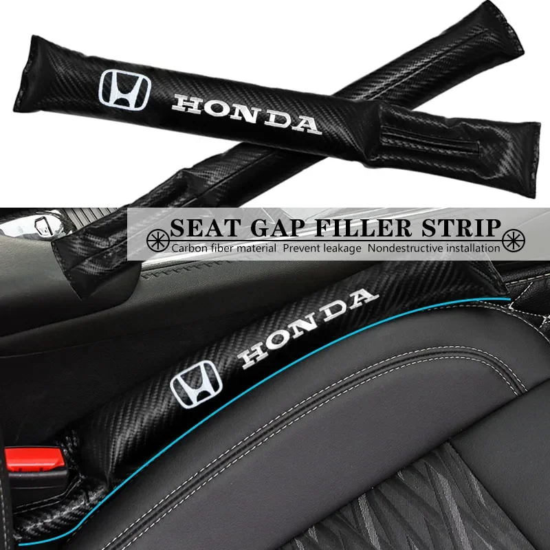 2PCS Carbon Fiber Car Seat Dust Plug Gap Filler For Honda Civic accord Fit Jazz CR-V Accord Prelude Shuttle SEA-A01 Accessories