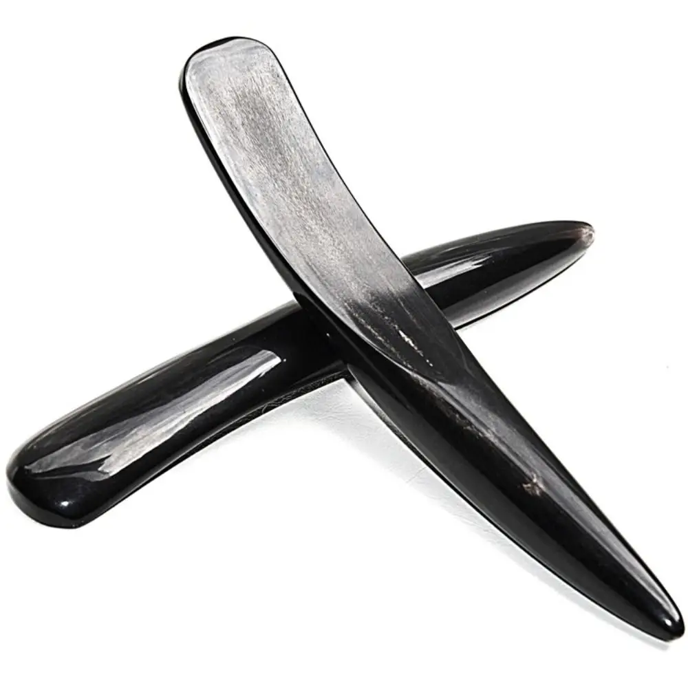 

Black Buffalo Horn Gua Sha Board Relaxation Large Massage Scraping Bar Natural SPA Foot Acupressure Pen Beauty Salon