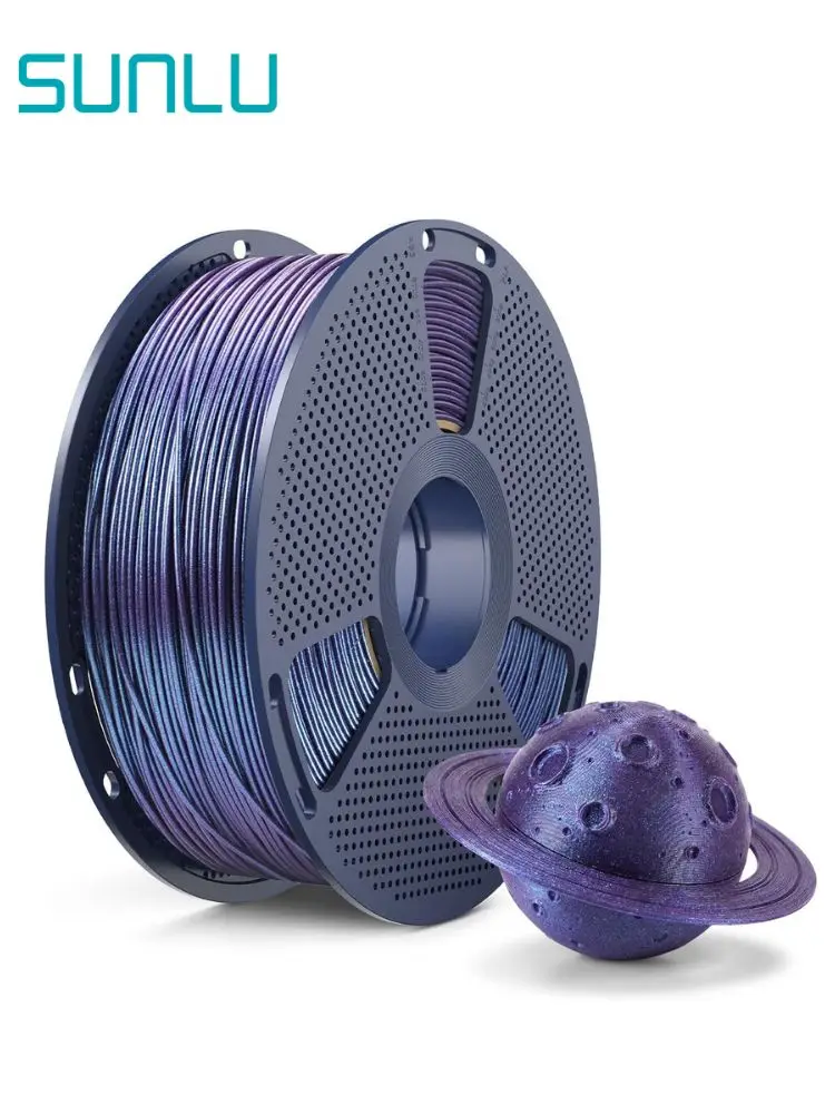 SUNLU PLA Galaxy Stardust Purple 3D-Drucker-Filament, 1 kg Spule, glitzerndes und schillerndes PLA-Filament 1,75 mm, ordentlich aufgewickeltes 3D-Filament, farbenfroh, Maßgenauigkeit +/-0,02 mm