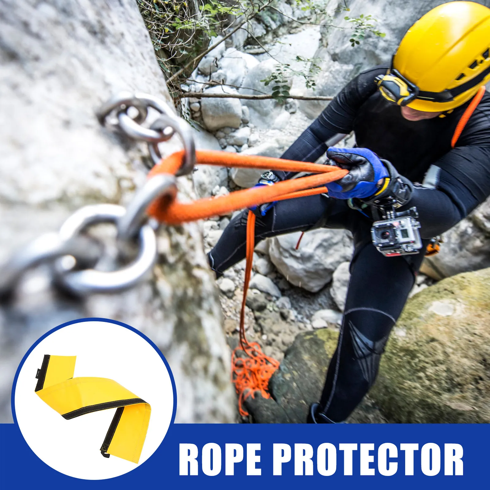 

Wear-Resistant Climbing Rope Protector Lightweight Protective Sleeve for Outdoor Climbing Ropes Mountaineering Downhill Safety
