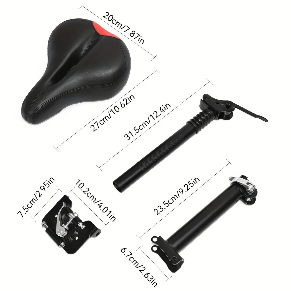 10-дюймовое складное сиденье для электрического скутера, складное седло с регулируемой высотой, без сверления, подходит для деталей KUGOO M4/M4 Pro