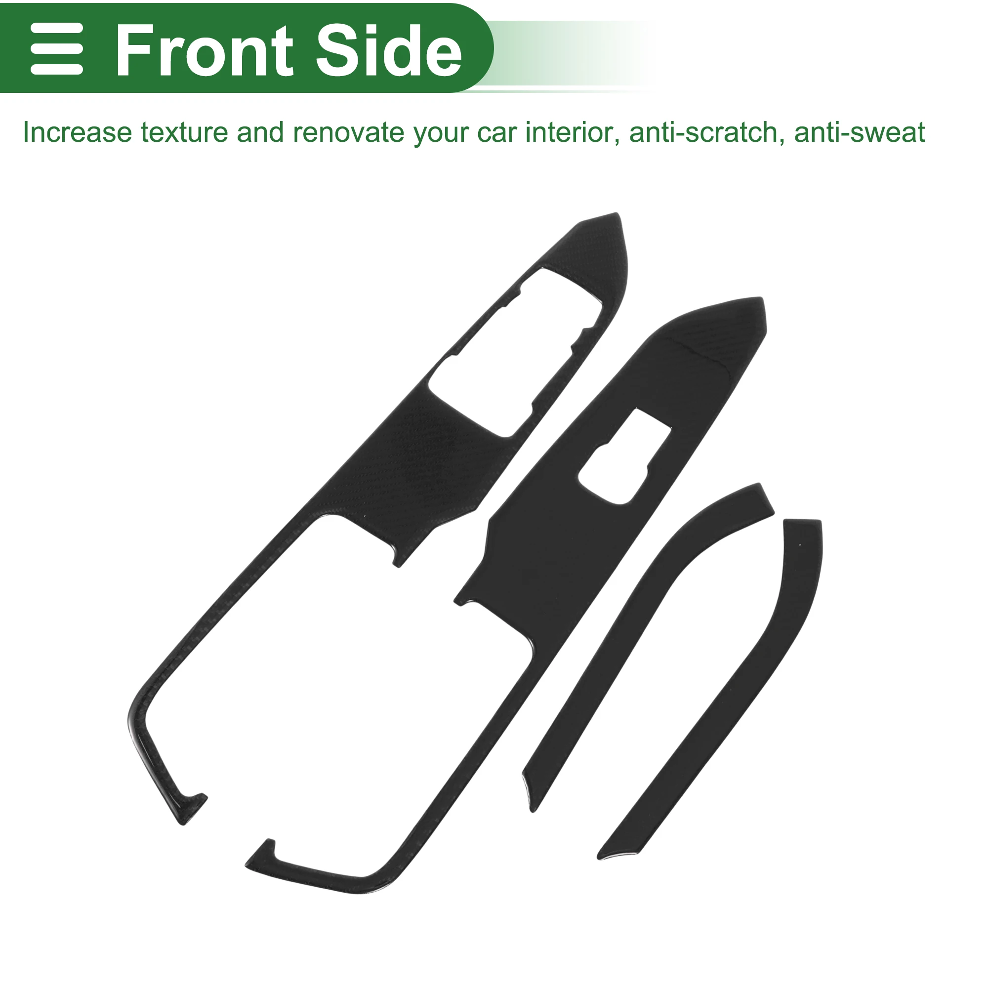 

UXCELL Window Lift Switch Panel Trim Cover for Ford for Mustang 2015-2021 Front Rear Carbon Fiber Black