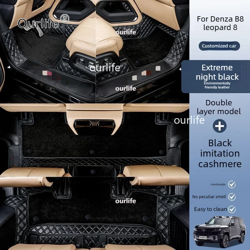 

RHD LHD Car Floor Mats For Leopard 8 Denza B8 2026 Custom Auto Foot Pad Automobile Carpet Cover Interior Accessories
