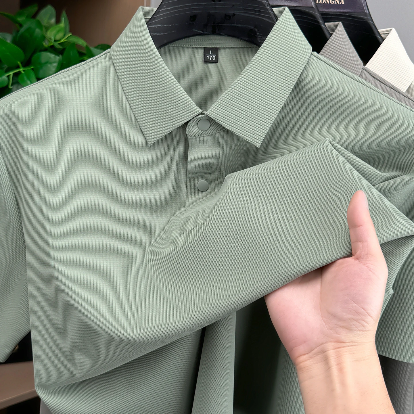 High quality brand ice silk short sleeve polo shirt new solid color casual breathable men's T-shirt summer fashion business top
