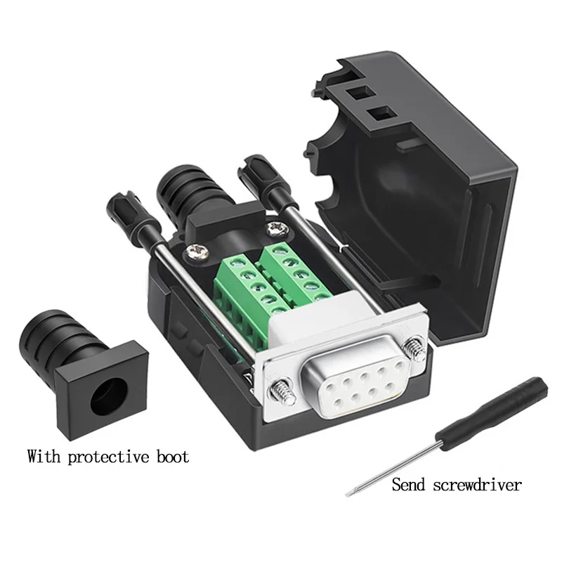 DB9 Konektörü D-SUB 9 Pin Erkek Dişi Fiş RS232 RS485 Koparma Terminalleri 21-24 AWG Tel Lehimsiz Konnektörler