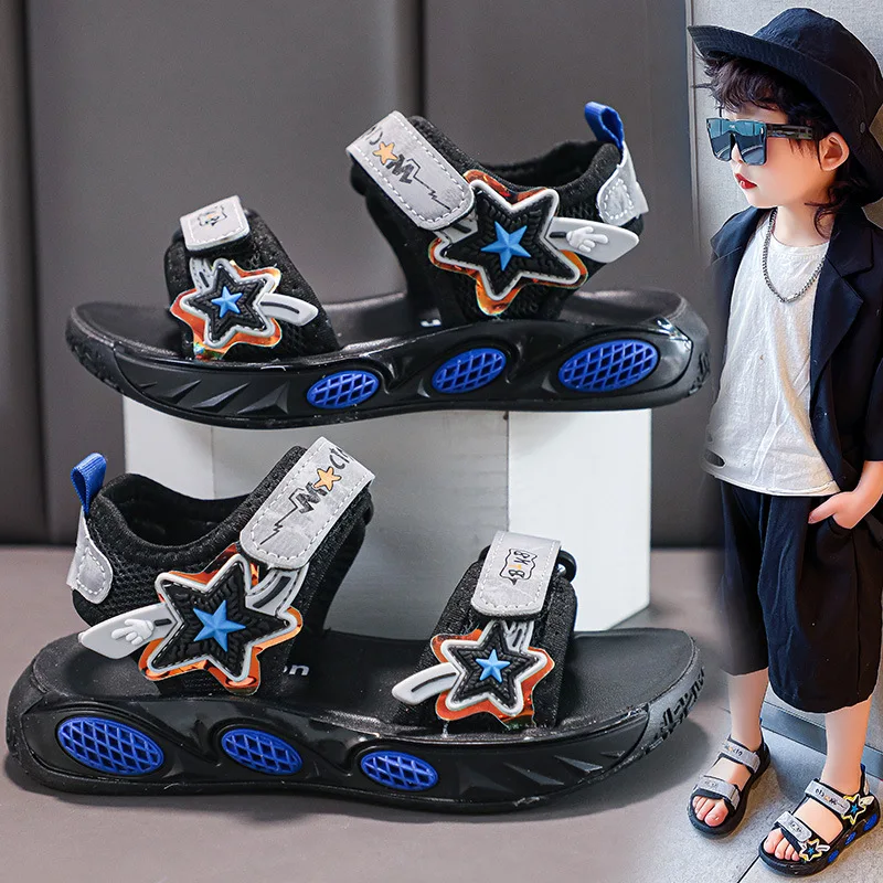 

New Summer Boys Sandals Kids teen Casual Beach Shoes Children Soft Sole Anti Slip Sports Sandals Baby Light Comfortable Sneakers