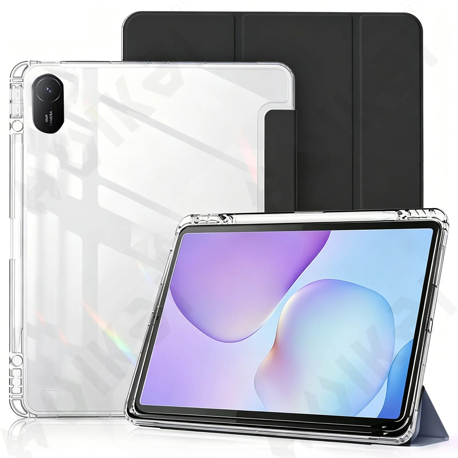 

Case for Huawei Matepad 11.5 2025 Tablet Inch with Pencil Holder Trifold Stand Smart Soft TPU Auto Wake/Sleep Back Shell Cover