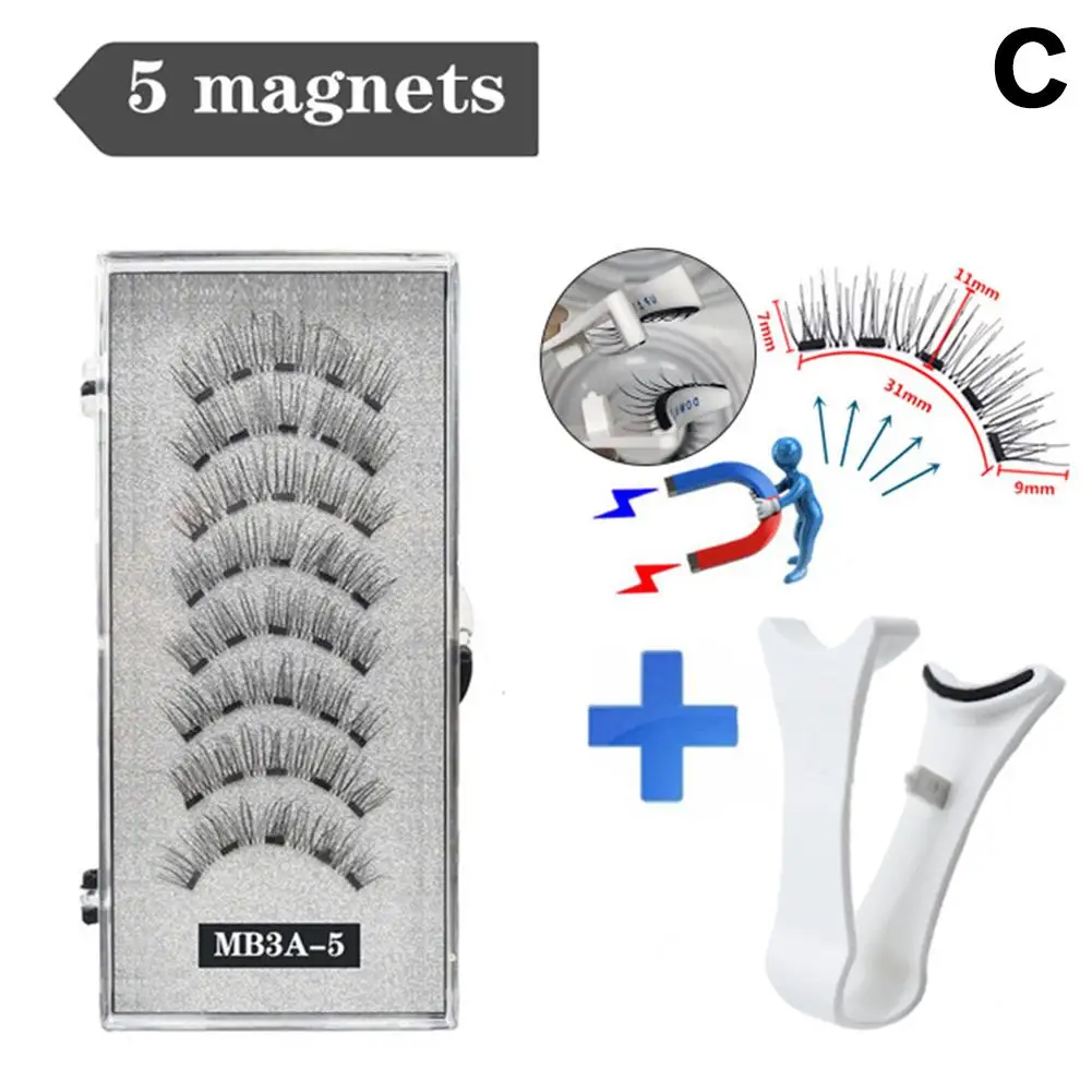 3D Natürliche Magnetische Wimpern, Mit 5 Magnetische Wimpern Magnetische Handgemachte Unterstützung Wimpern Wiederverwendbare Falsche Drophipping
