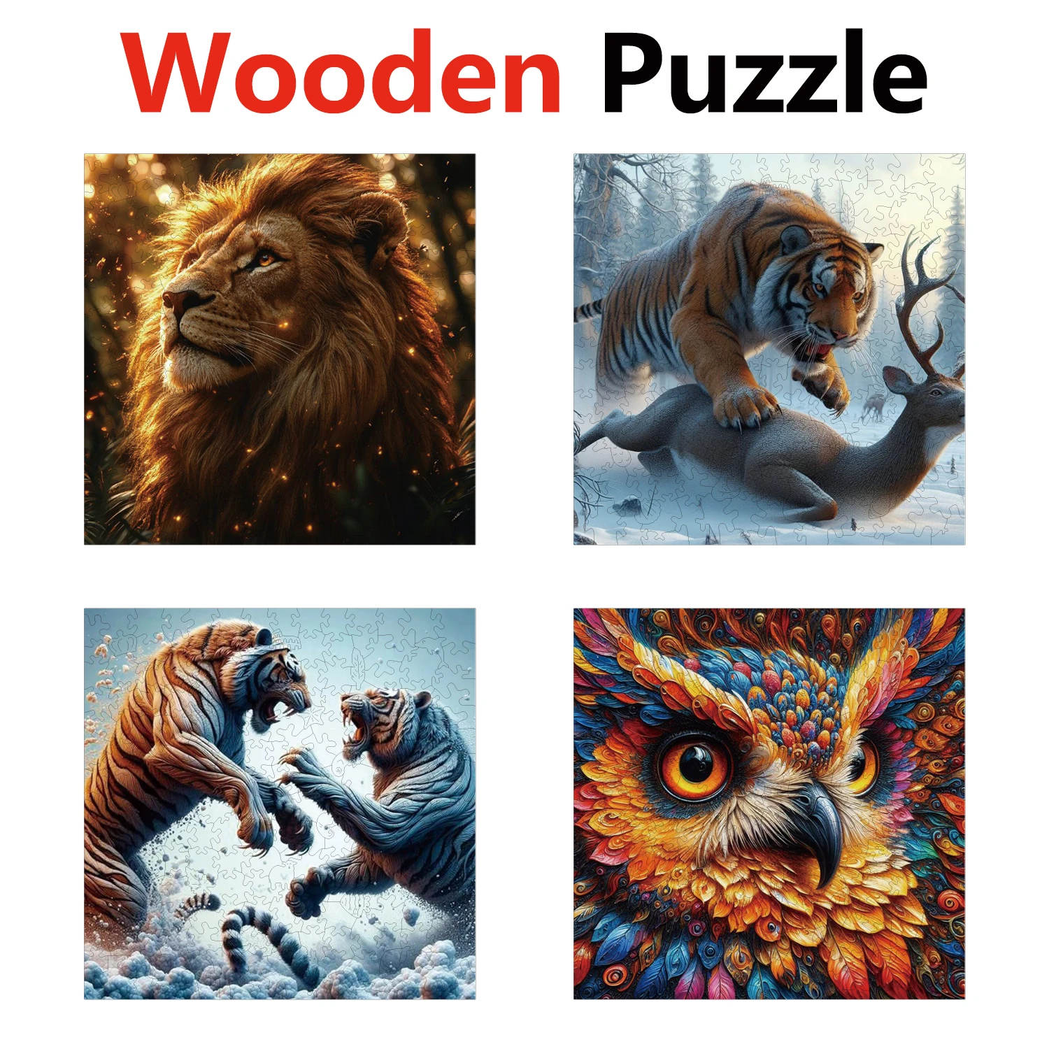 

Lion Tiger Eagle Animal Puzzles High Quality Jigsaw Puzzle Wooden Puzzle Best Christmas Gift