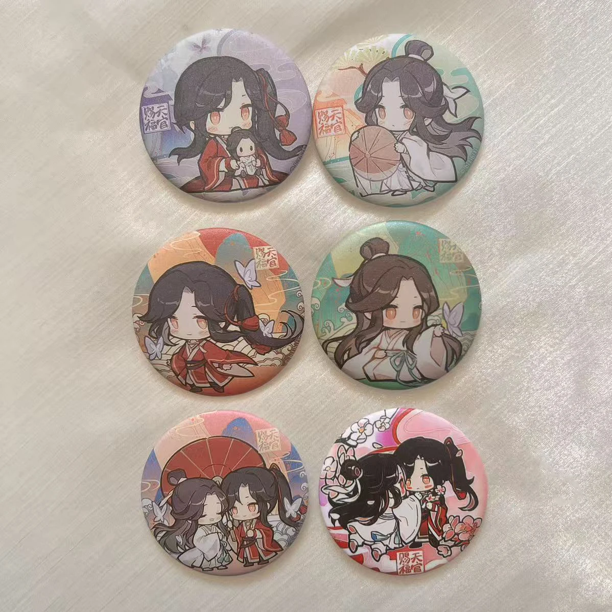 Anime Tian Guan Ci Fu Heaven Officials Blessing Pins Cartoon Xie Lian Hua Cheng Kawaii Badges Friends Gifts Halloween Home Decor