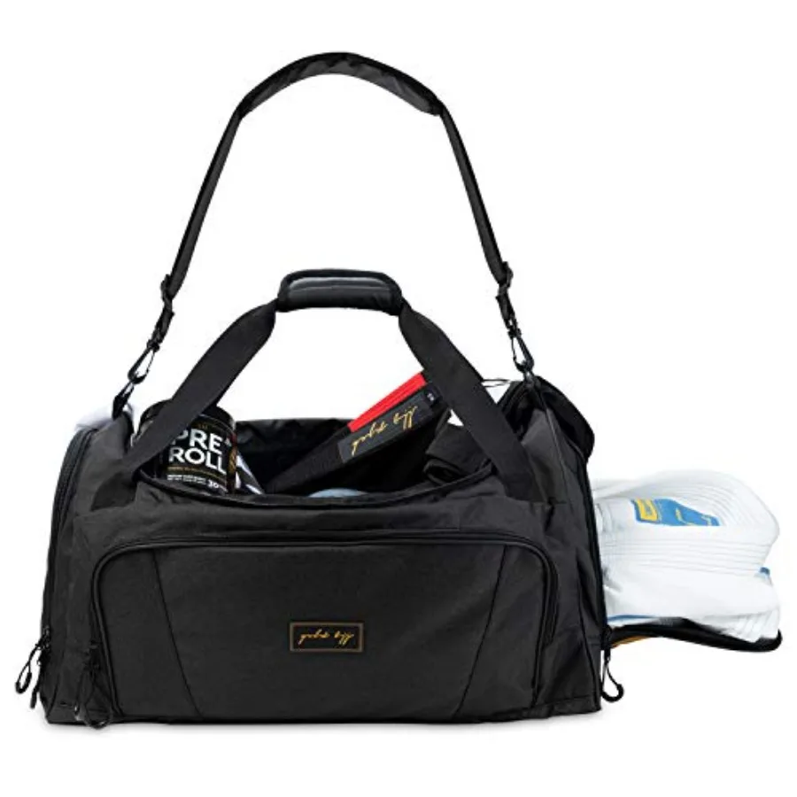 Jiu Jitsu Duffle Bag - Waterproof Pocket for Sweaty Gi Rashguard or Shoes - The Perfect Duffel Bag for Martial Arts Gear Boxing