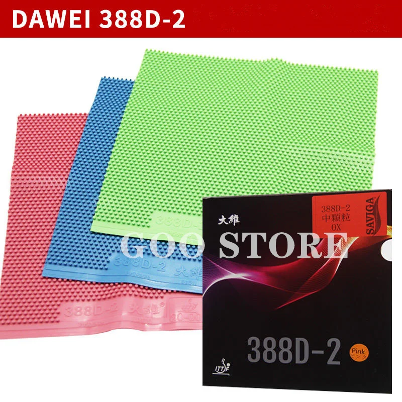 

Original Dawei 388D-2 ITTF Green Blue Table Tennis Rubber Long Pimples OFF Attack for Table Tennis Racket Game