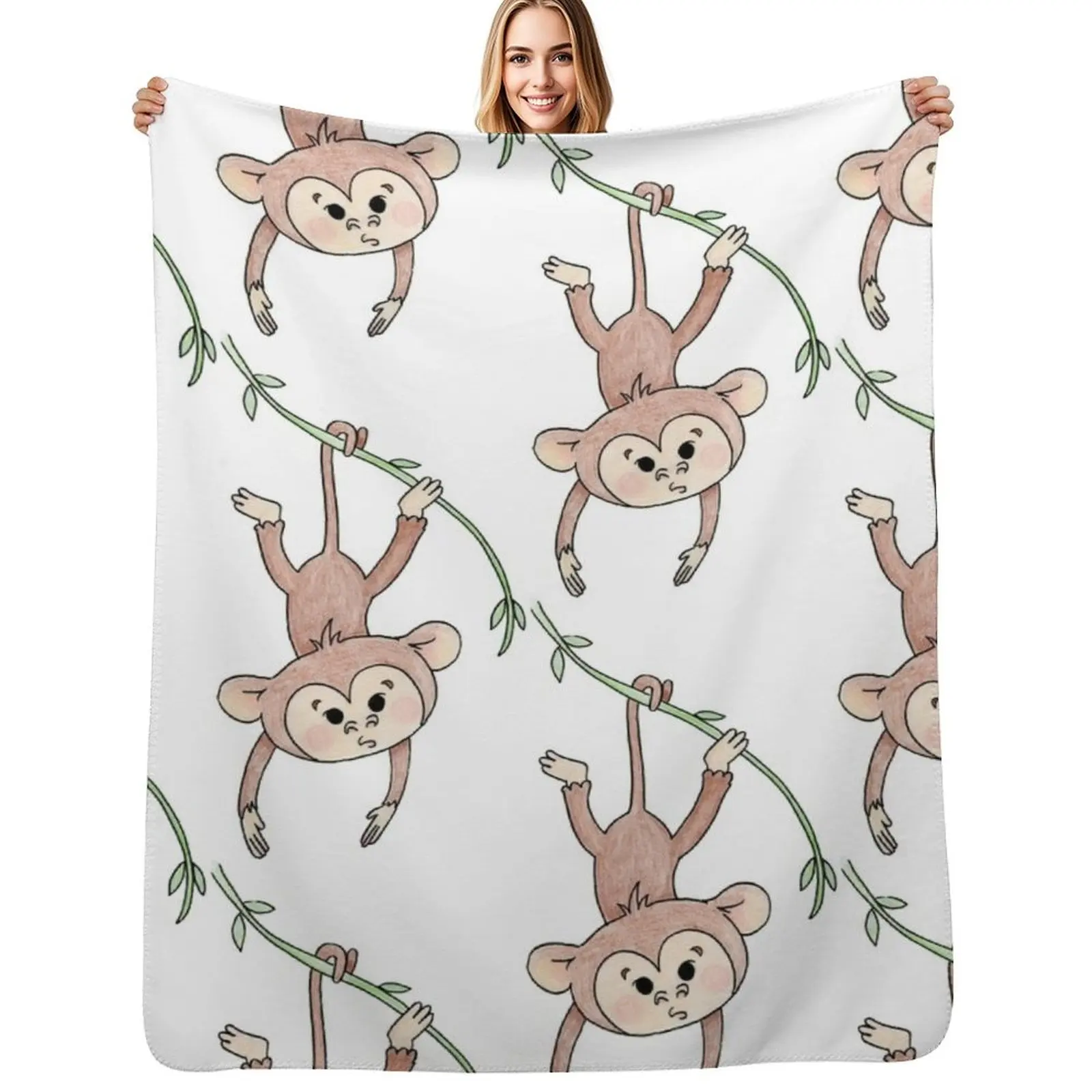 Monkey Swing Throw Blanket Elegant Warm Throw Blanket for Hotel Home