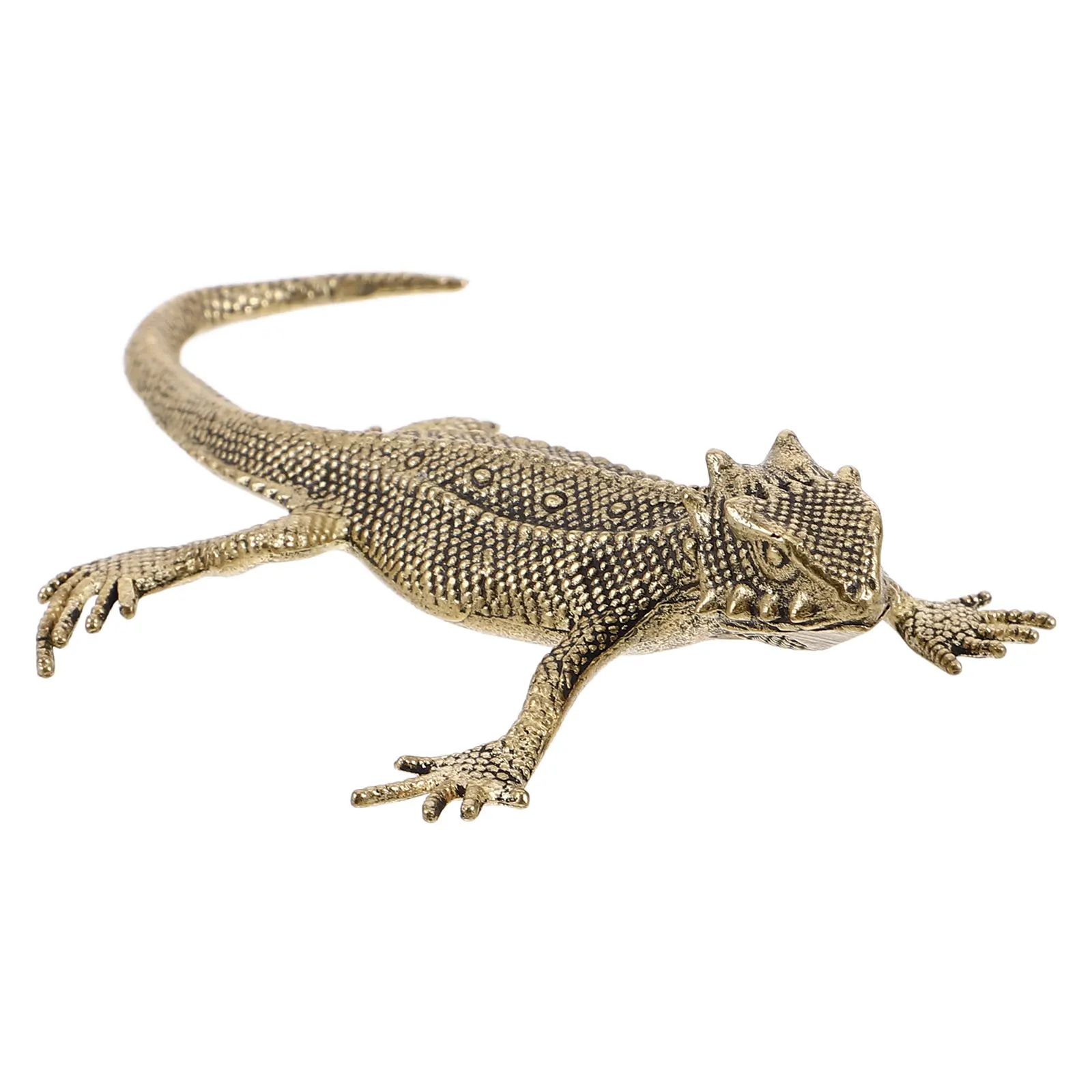

Brass Lizard Figurine Realistic Animal Ornaments Desktop Decor Statue Miniature Model Home Garden Retro Educational Toy