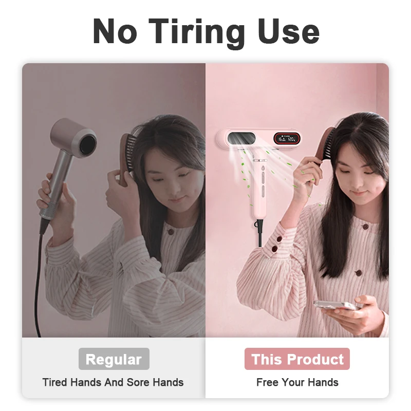 YTYIN مخصص الحمام الصامت الأيدي الحرة LCD البلازما الساخن الباردة الهواء مجفف للنفخ الأيونية الحائط صالون فندق مجفف الشعر #4