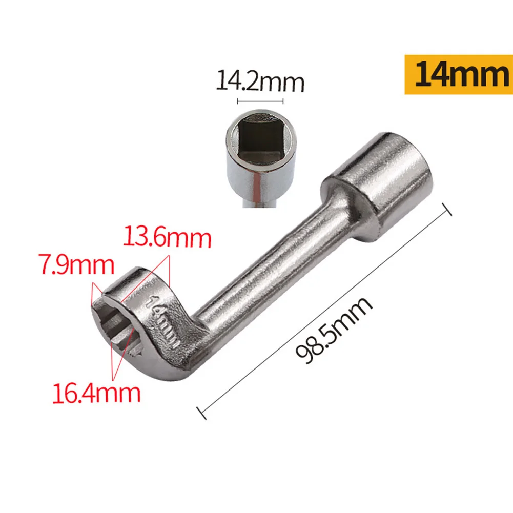 

1pc Socket Wrench L-shaped Open Hexagonal Slotted Fuel Line Remover Automotive Repair Tools 12mm 14mm 16mm 17mm 18mm 19mm