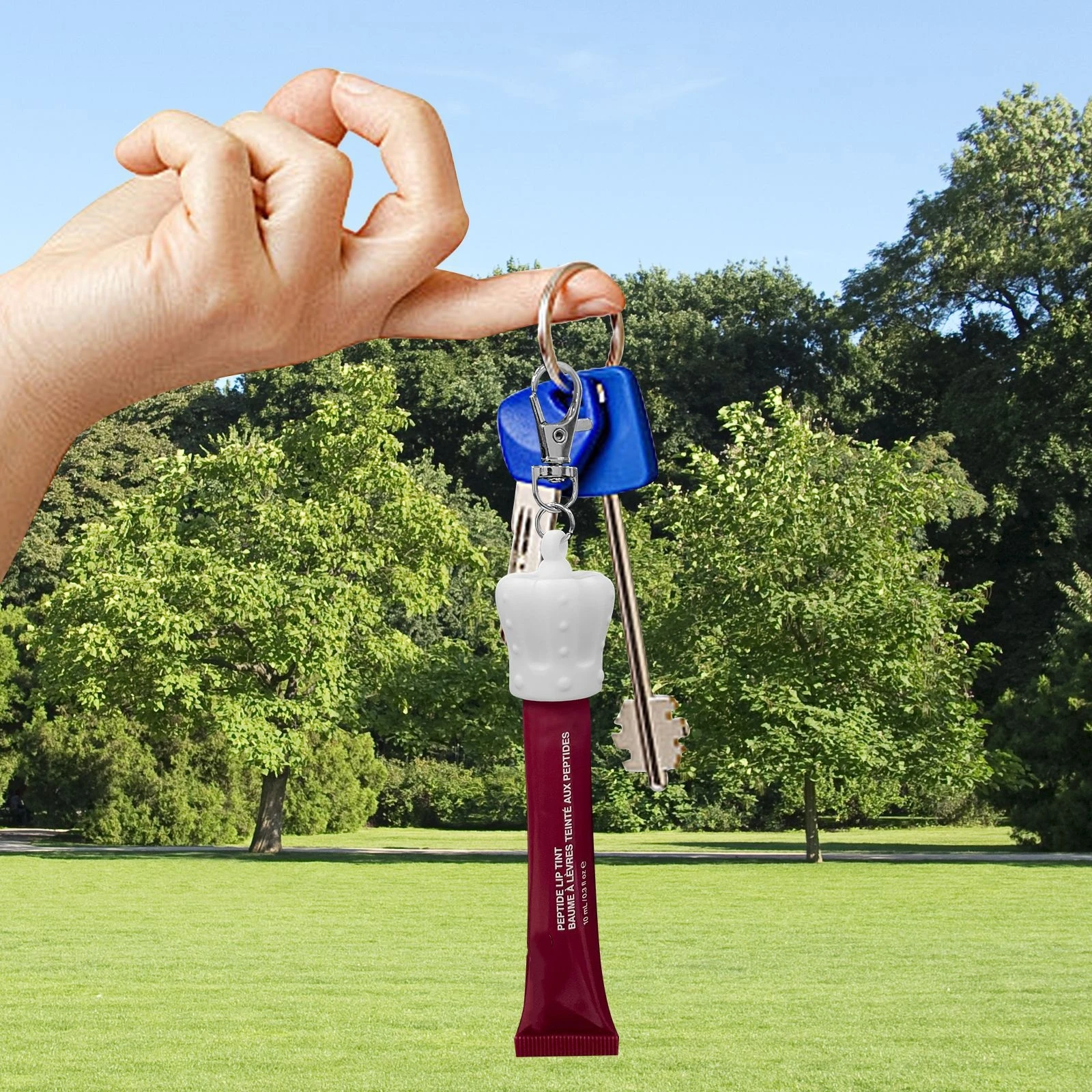 Portátil cuidados com os lábios chaveiro adorável silicone chapstick titular lipgloss chaveiro tampa segura balm labial titular chaveiro para viagens