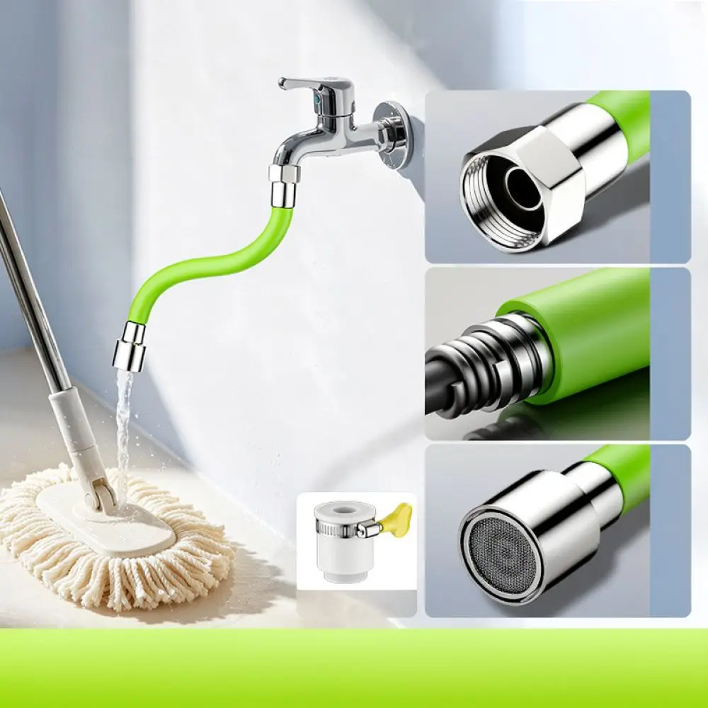 Universal Rotating Faucet Extender Flexible Stainless Steel Kitchen Sink Sprayer Attachment Anti Splash Extension Tool