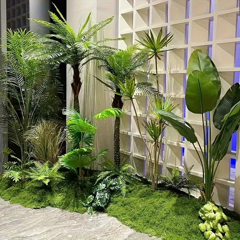 Tapete de Musgo Artificial para Paisagismo, Musgo Sphagnum Falso para Paludário, Bonsai, Plantas em Vaso e Decoração de Parede
