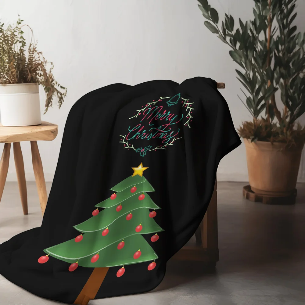 

Рождественское флисовое одеяло Tuniu, декоративное одеяло для дивана-кровати, спальни, теплый мягкий подарок с Рождеством