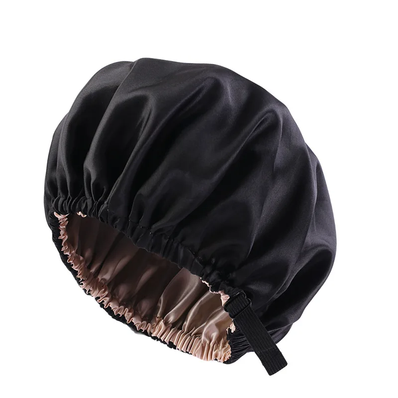 Large Satin Bonnet Silk Night Sleeping Cap Long Satin Bonnet With Head Tie Band Bonnet Edge Wrap For Women Hair