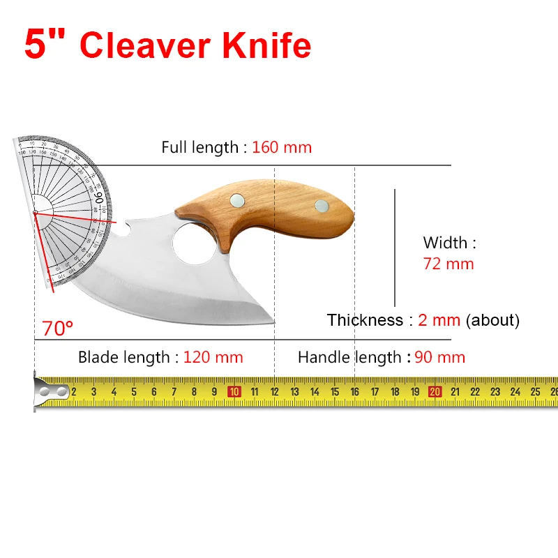 Boning Knife for Meat Cutting Small Meat Knife With Bottle Opener Hand-Forged Meat Cutting Knife Slaughter Chef Cooking Knife