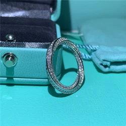 infinity ring S925 Sterling Silver Micro pave Moissanite Engagement Wedding Band Rings for women Party Jewelry