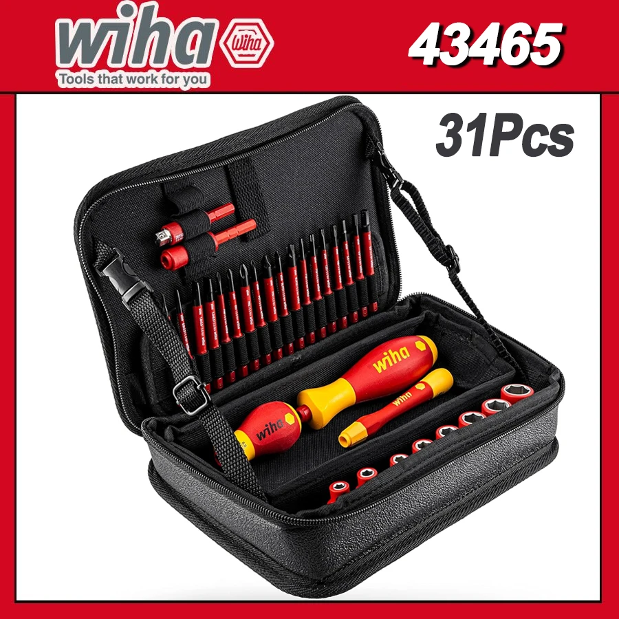 

WIHA Набор многофункциональных отверток, 32 шт., электрические сменные отвертки с футляром для инструментов для работы до 1000 В переменного тока 43465